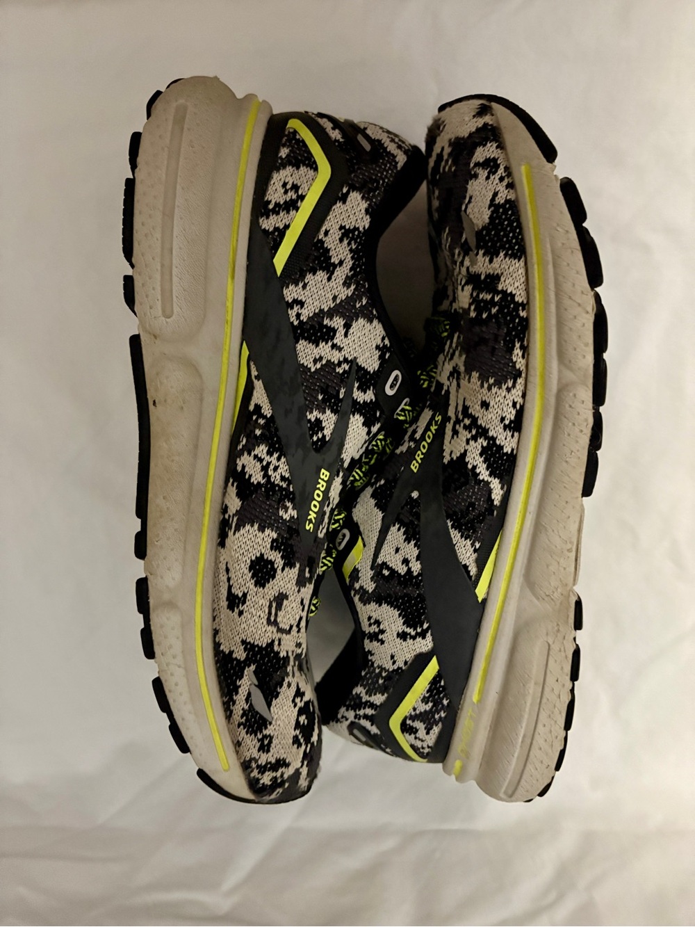 Brooks Women's Running Shoes in Black, White & Neon Yellow